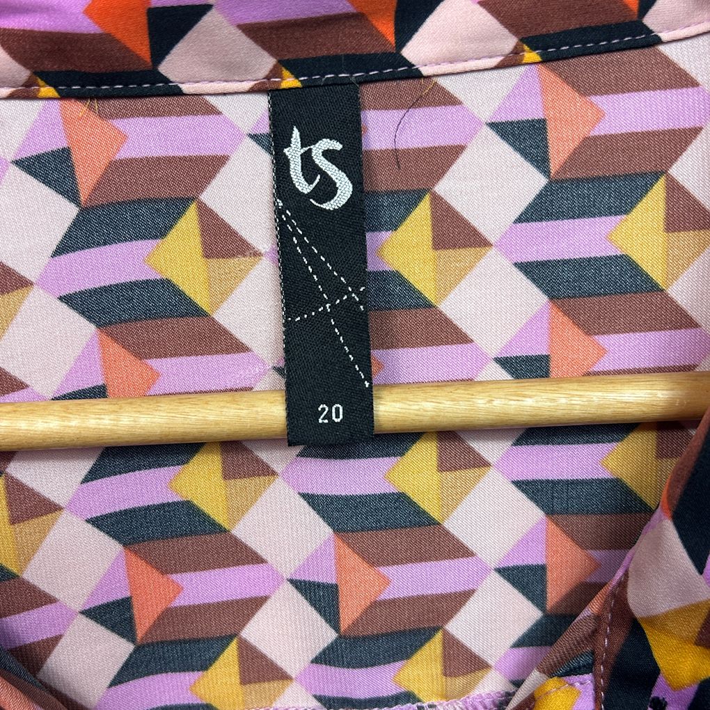 Taking Shape Multicoloured Geometric Print Shirt - Size 20