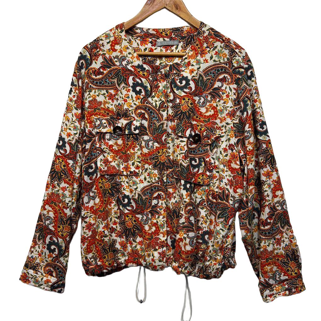 Katies Multicoloured Paisley Linen Jacket - Size 20