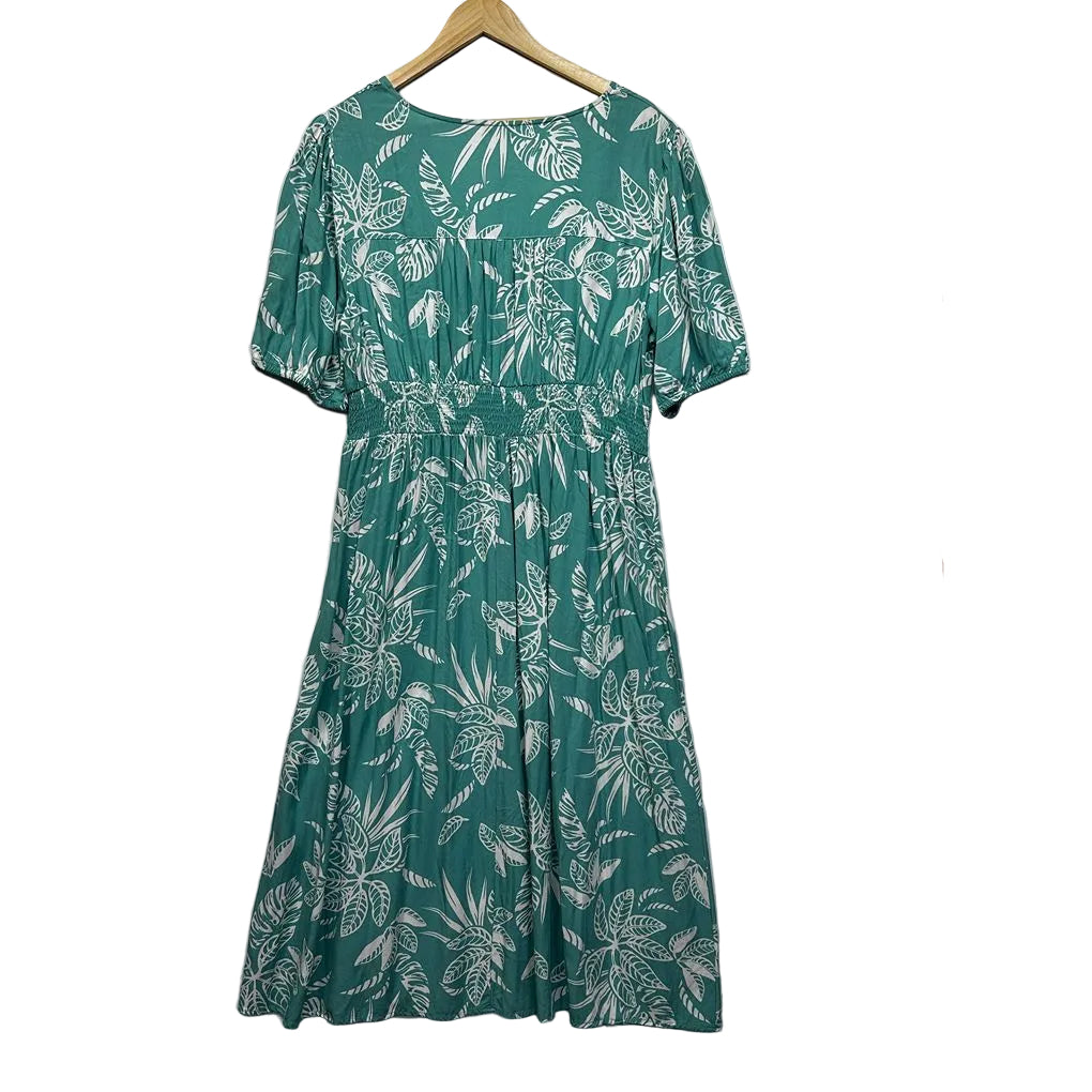Target Curve Green Print Dress - Size 16