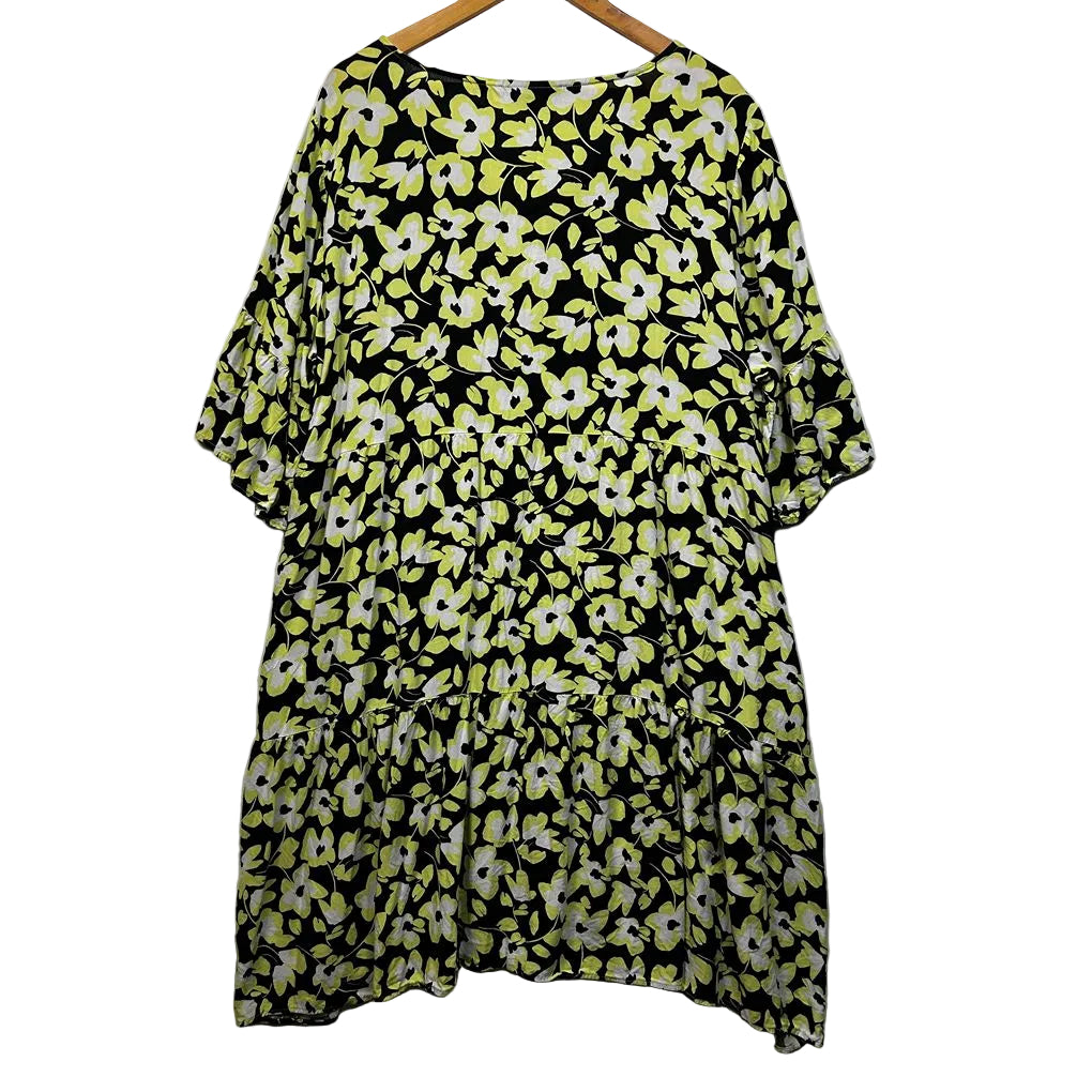 Autograph Black and Yellow Floral Dress - Size 22