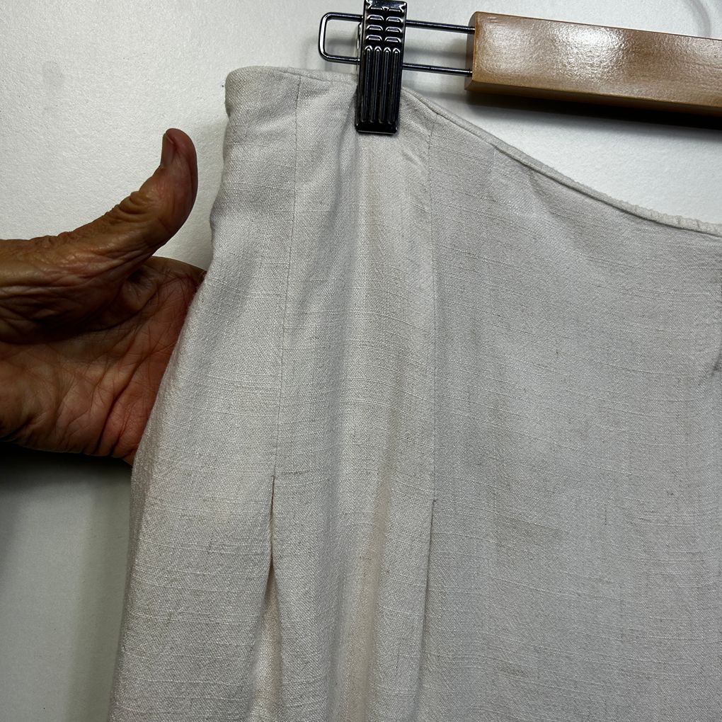Caroline Morgan Oatmeal Linen Pants - Size 16