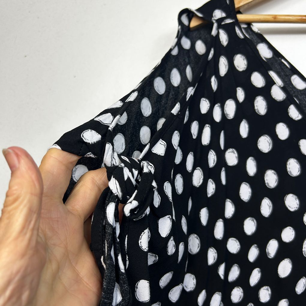 Autograph Black Polka Dot Dress - Size 16