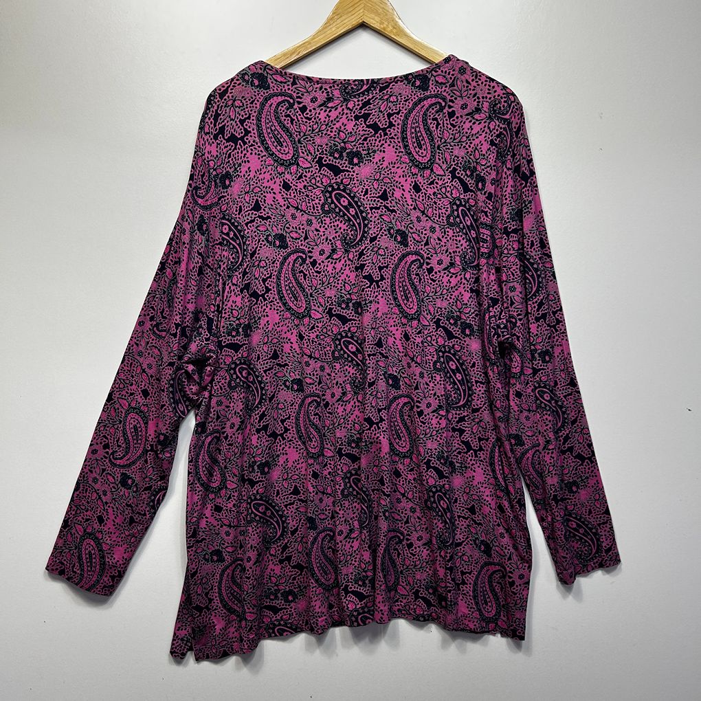 Beme Pink Paisley Long Sleeve Top - Size 20/L