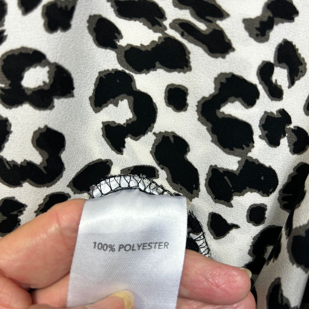 Autograph White Leopard Print Top - Size 18