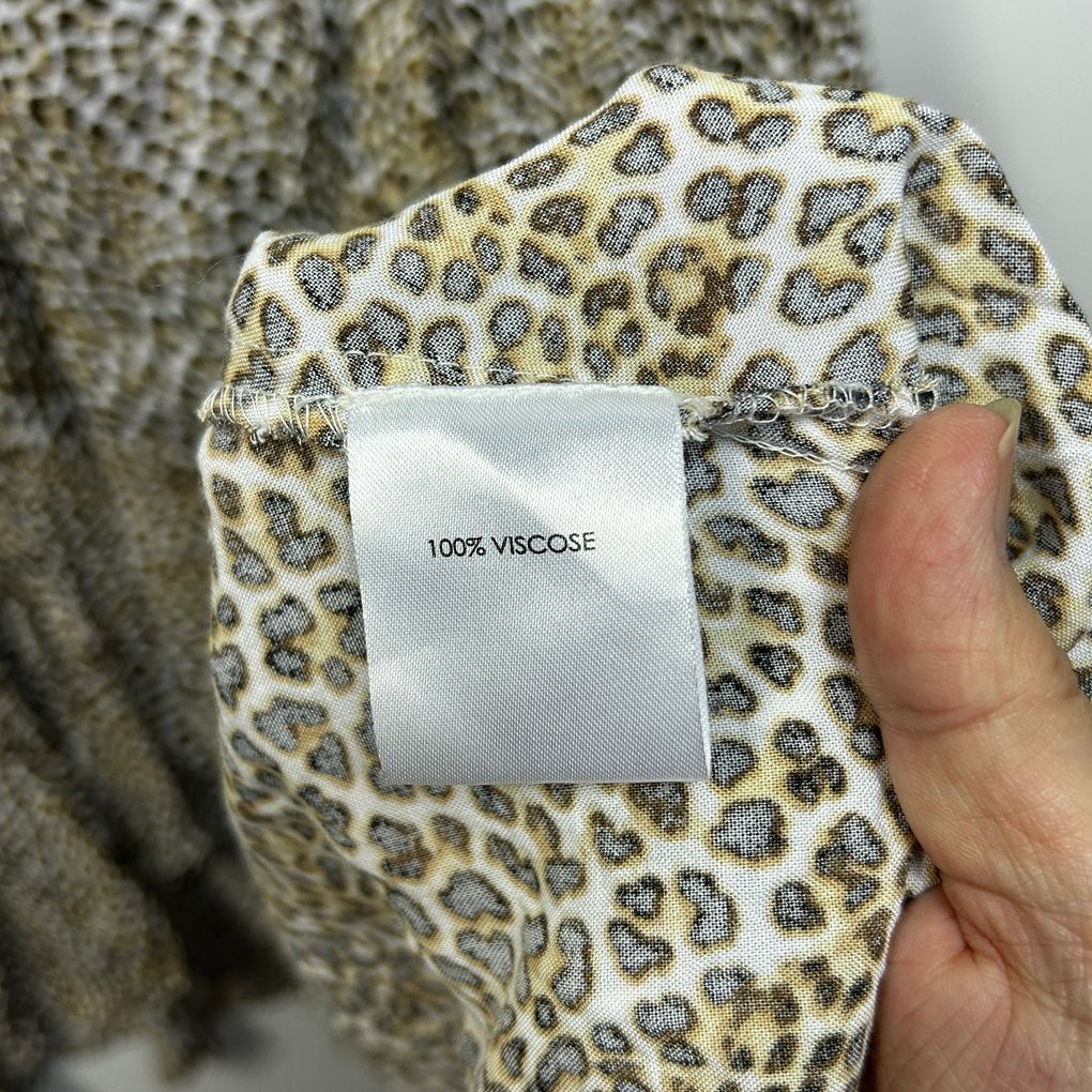 Autograph Beige Animal Print Dress - Size 22