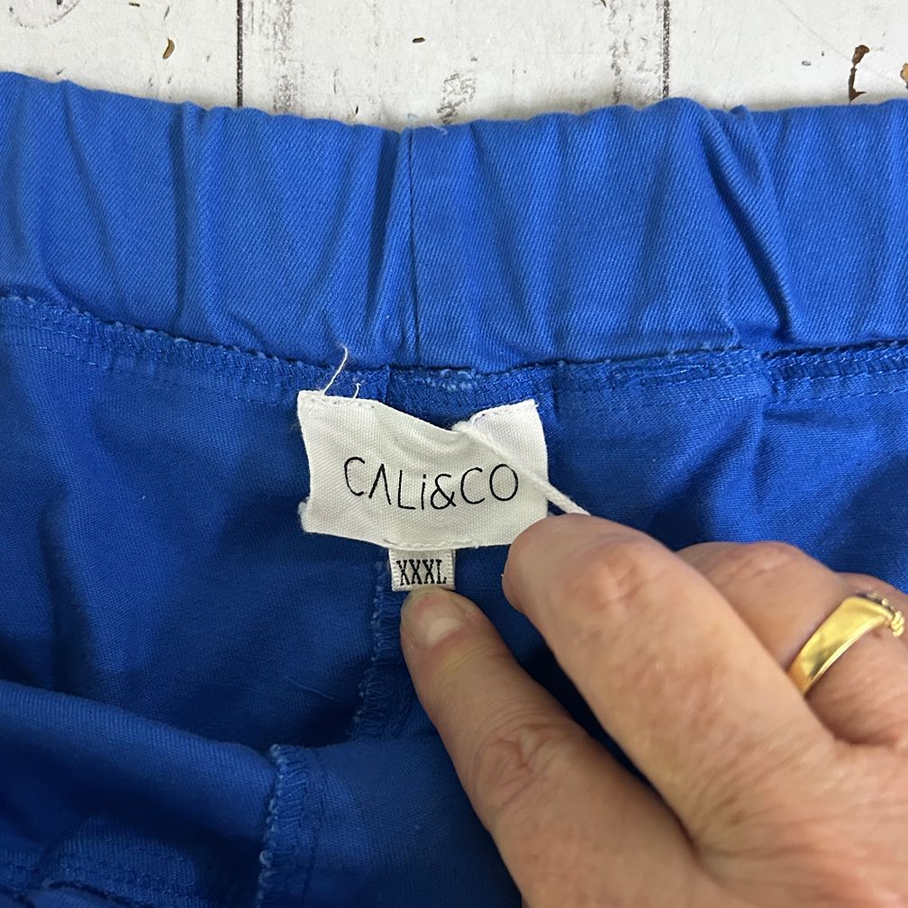 Cali&Co Blue Plus Size Cotton Pants - Size XXXL