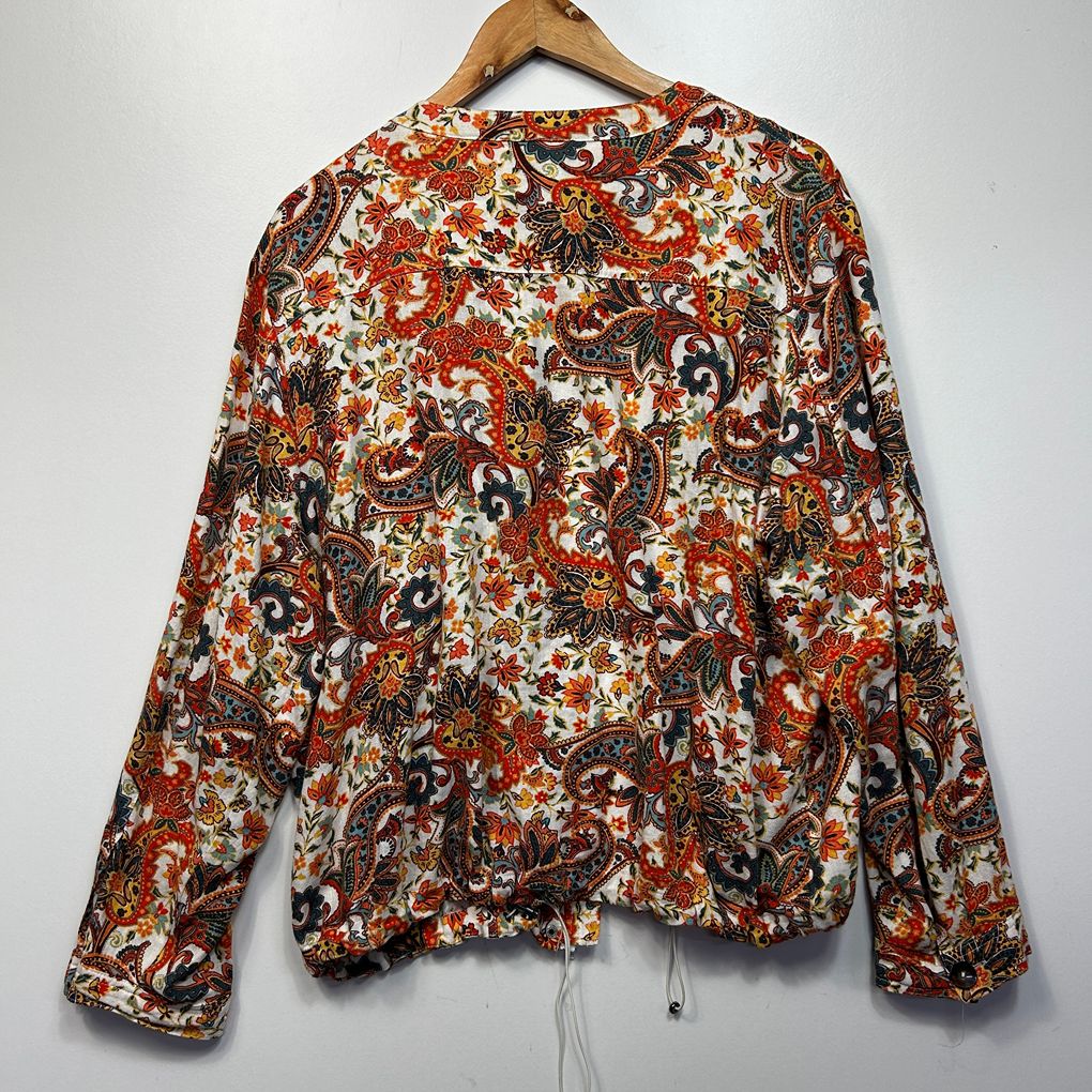 Katies Multicoloured Paisley Linen Shacket - Size 20