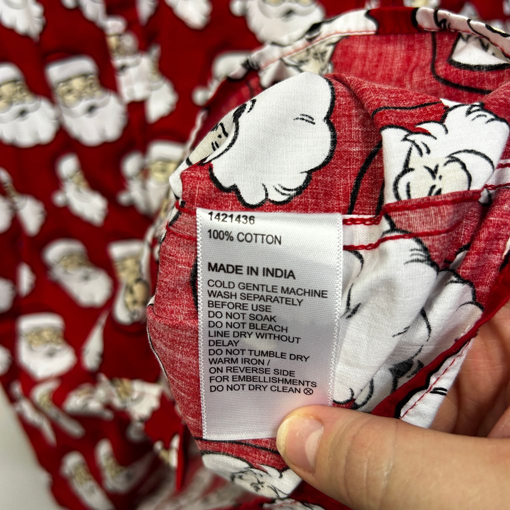 Santa Red Christmas Cotton Mens Shirt - Size 2XL