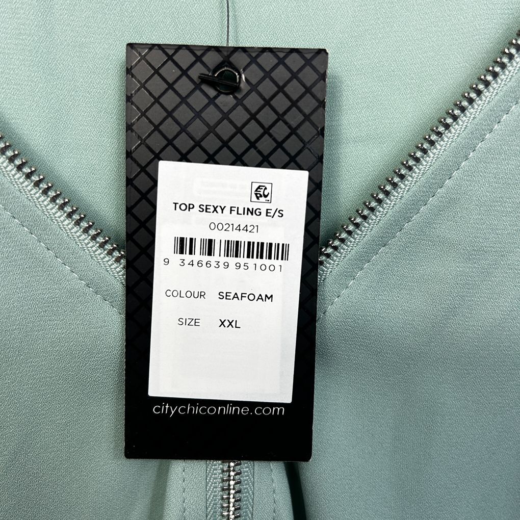 City Chic Green Top - Size 24/XXL