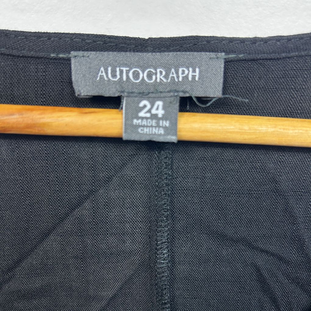 Autograph Black Linen Top - Size 24