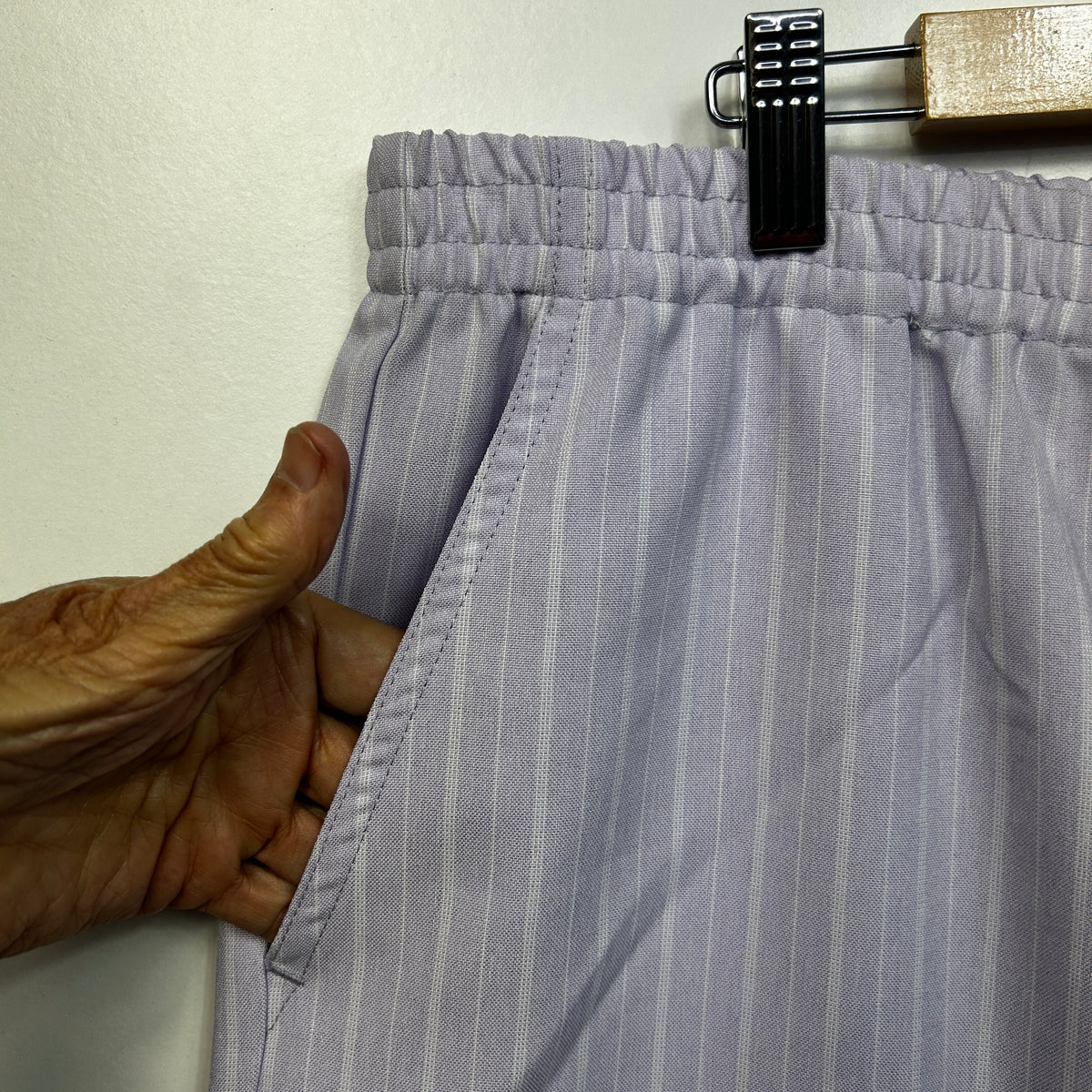 Damart Lilac Striped Plus Size Pants - Size 24