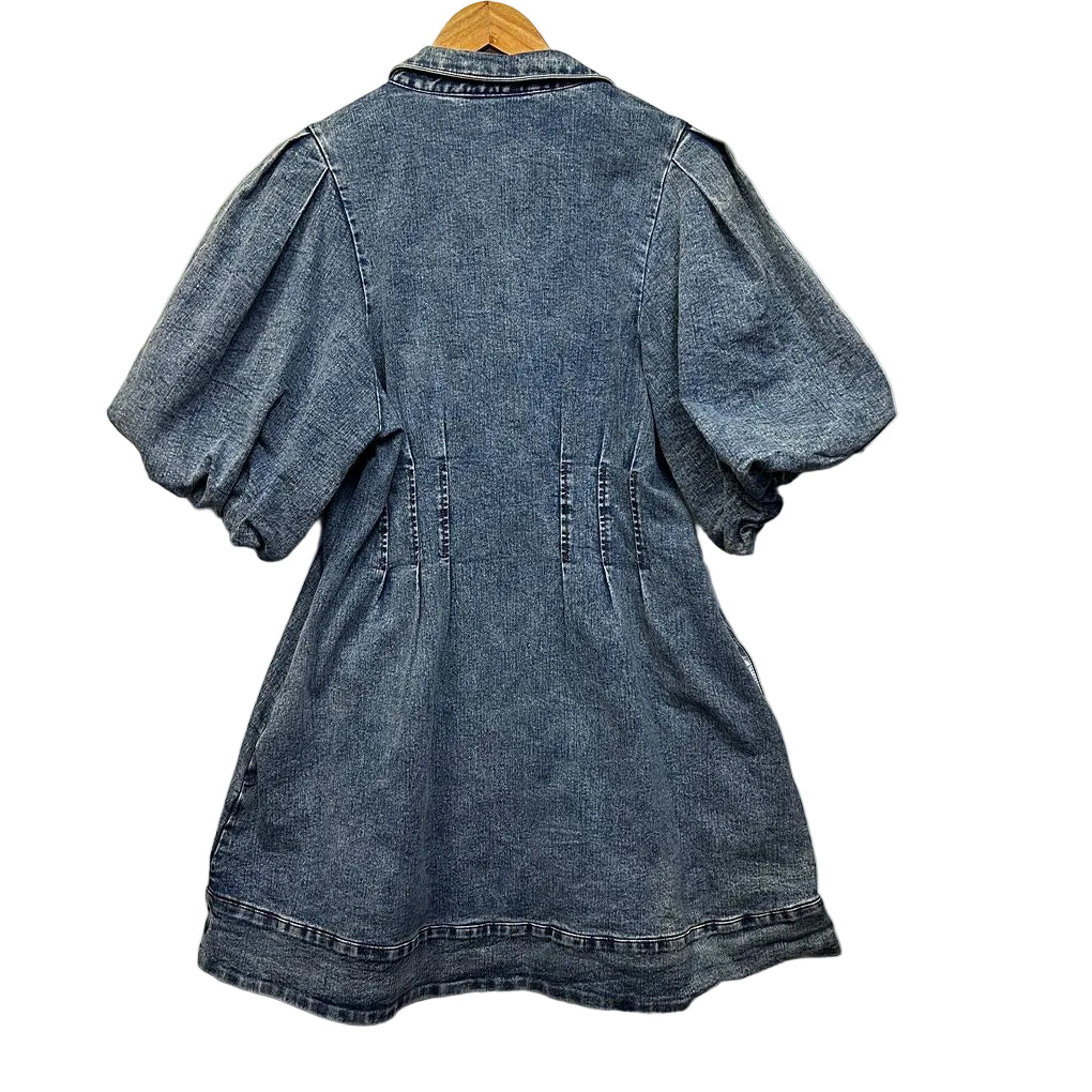 Sheike Blue Cotton Denim Dress - Size 14