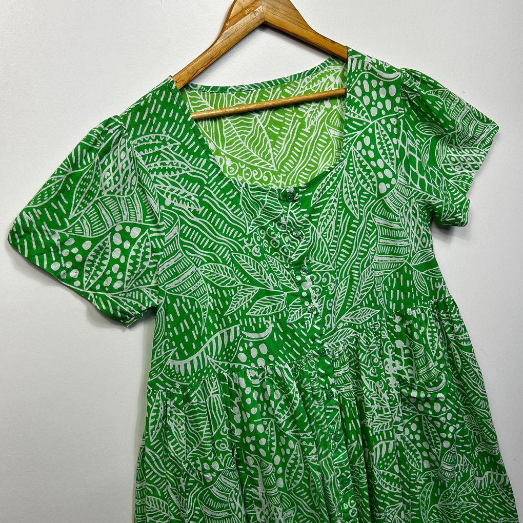 Handmade Green Tiered Dress - Size 18/20?