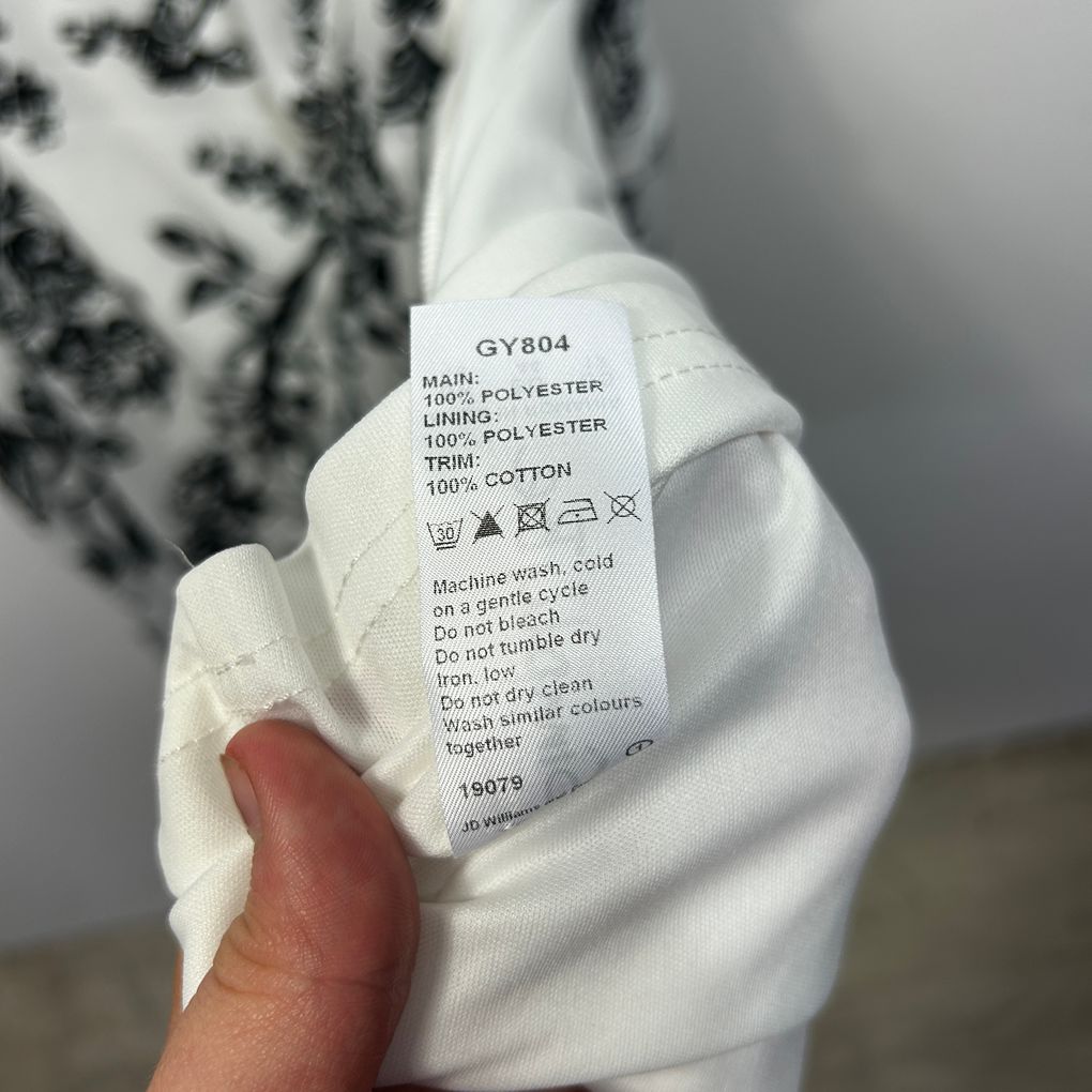 Simply Be White Floral Dress - Size 16
