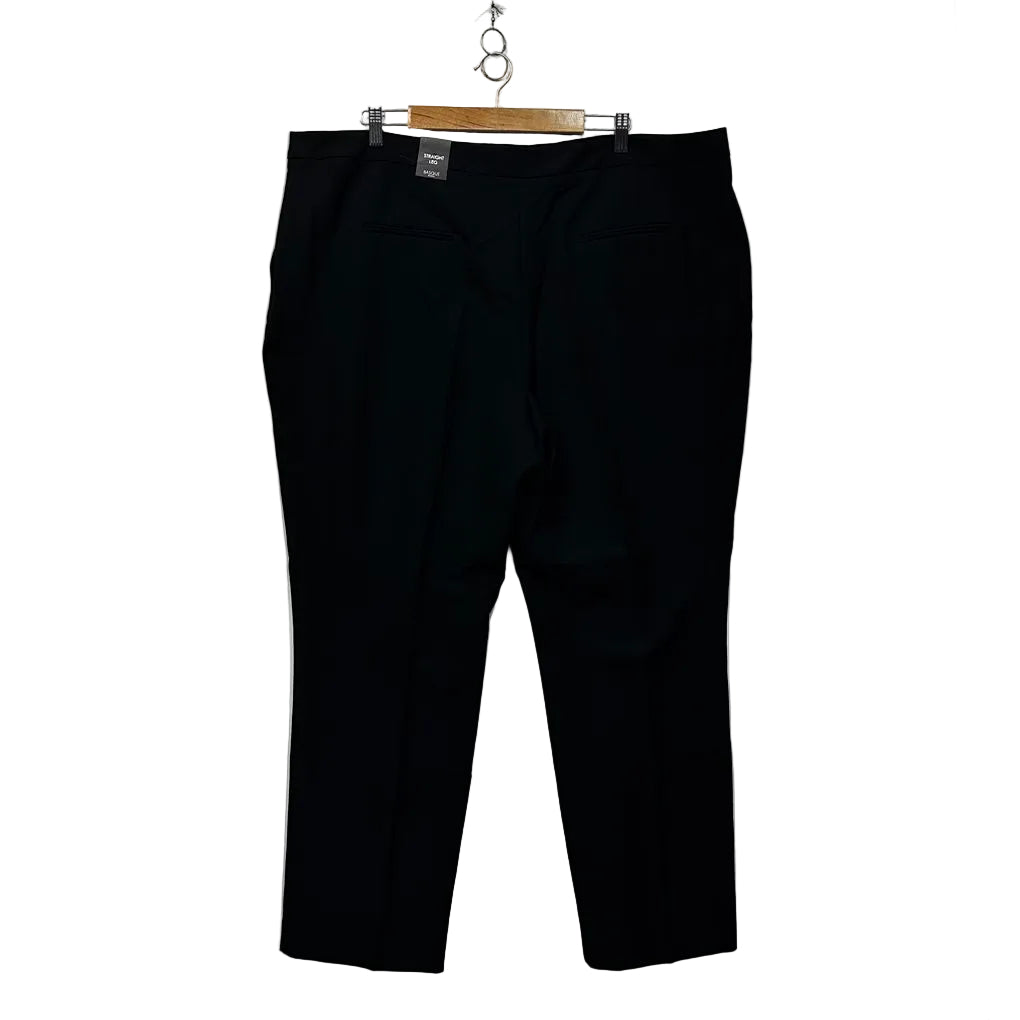 Basque Black Straight Leg Plus Size Pants - Size 22W