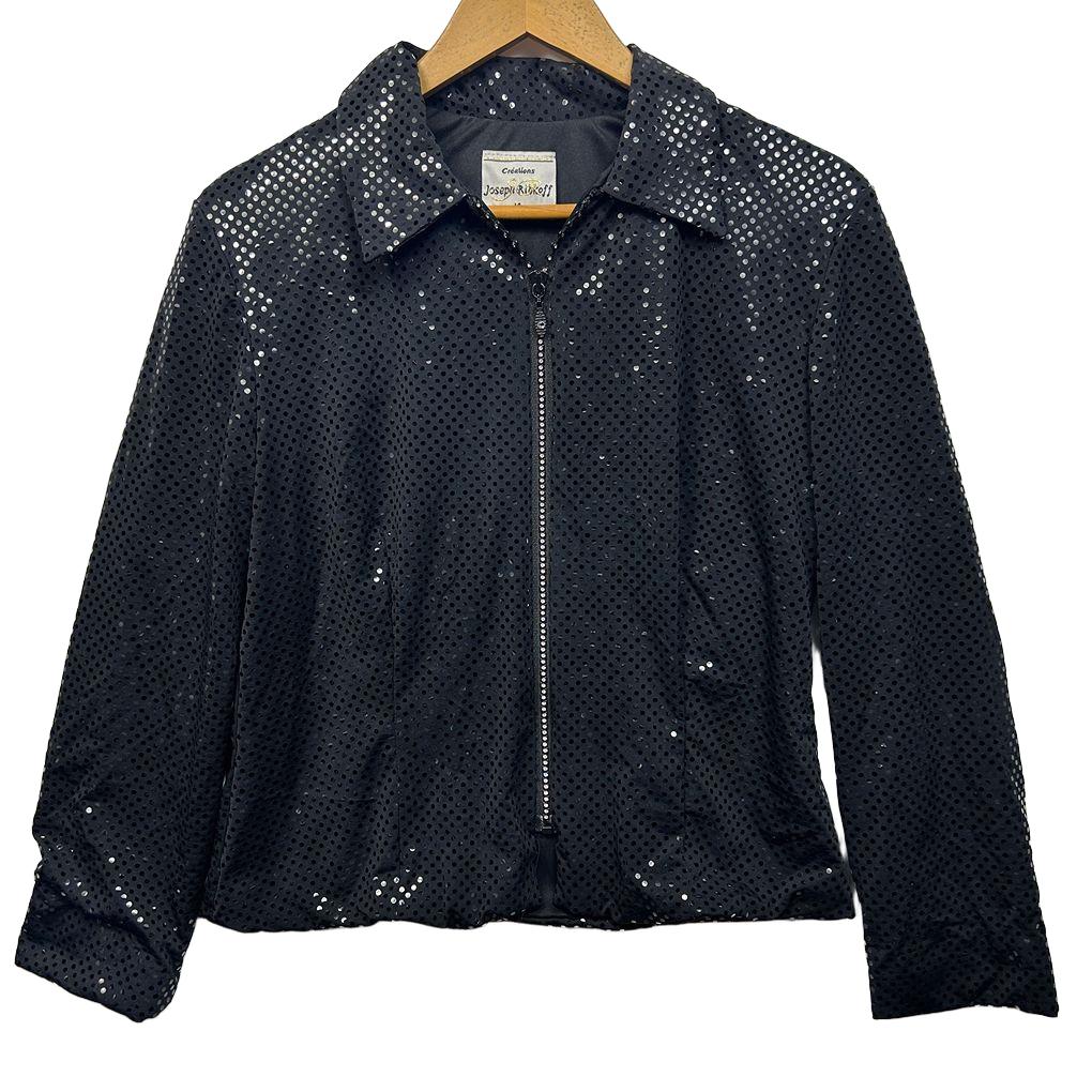 Joseph Ribkoff Sequin Zip Up Jacket - Size 14