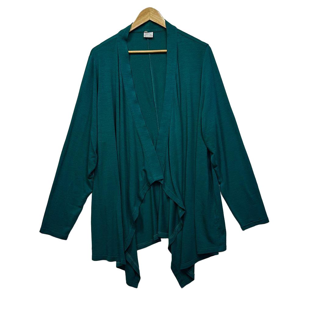 Vintage Postie Teal Waterfall Wool Blend Cardigan - Size 24