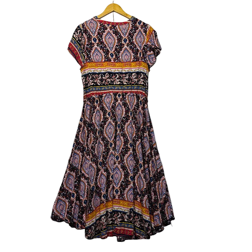 Rockmans Multicoloured Paisley Maxi Dress - Size 16