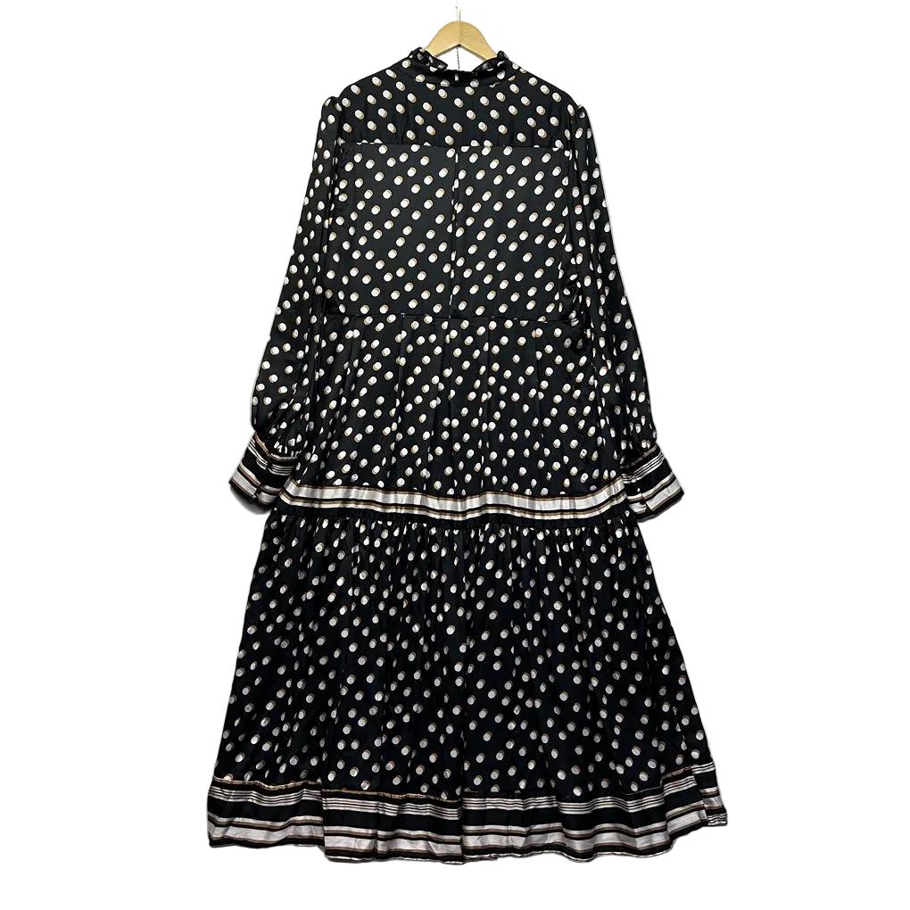 Karen Millen Black Spot Tiered Dress - Size 22/24 (Fault)