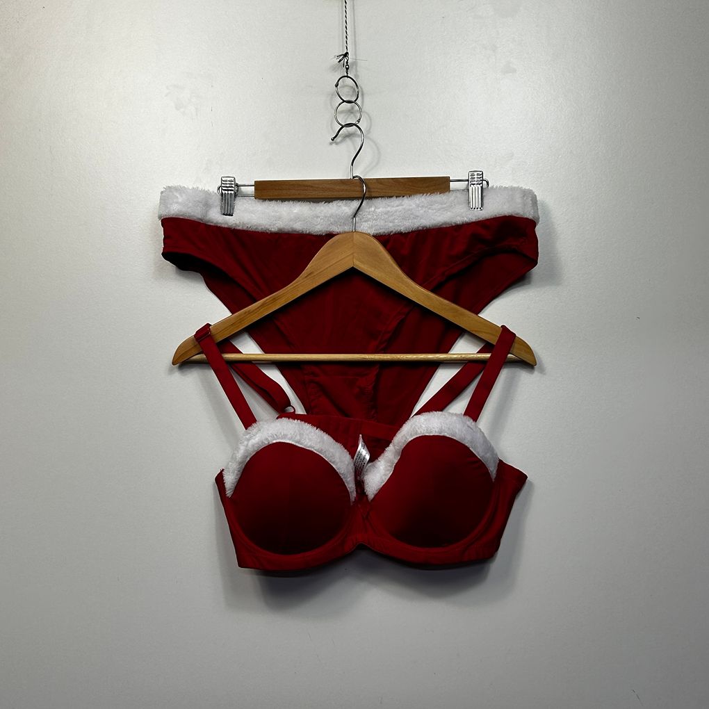 Edited Red Plus Size Christmas Lingerie Set - Size 18C