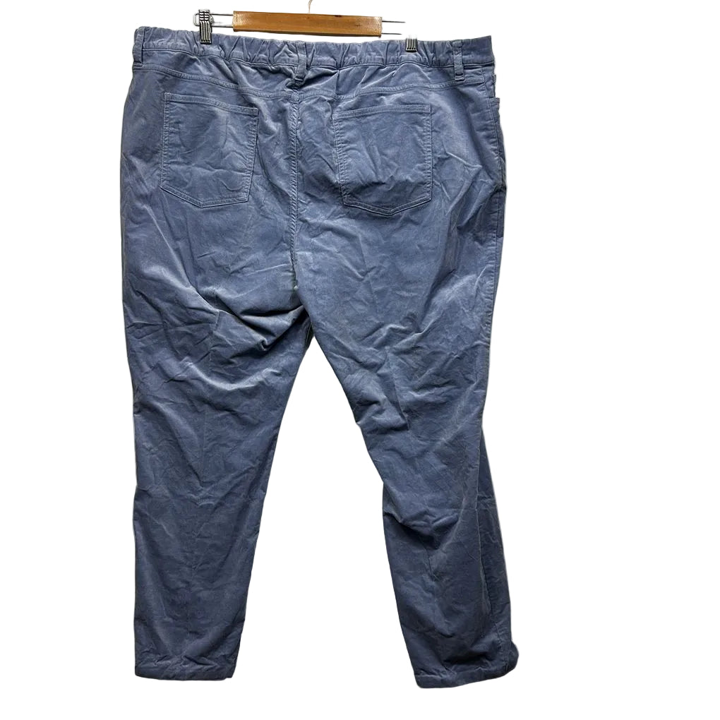 Sportscraft Blue Velvet Feel Straight Leg Pants - Size 18