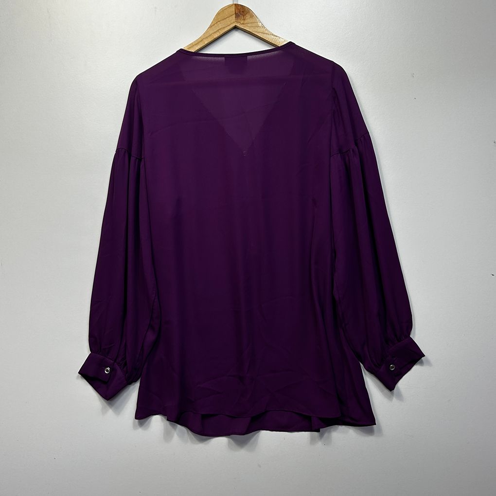 City Chic Purple Long Sleeve Top - Size 16/S