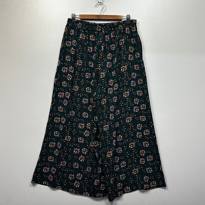 & me Teal Floral Wide Leg Pants - Size 12