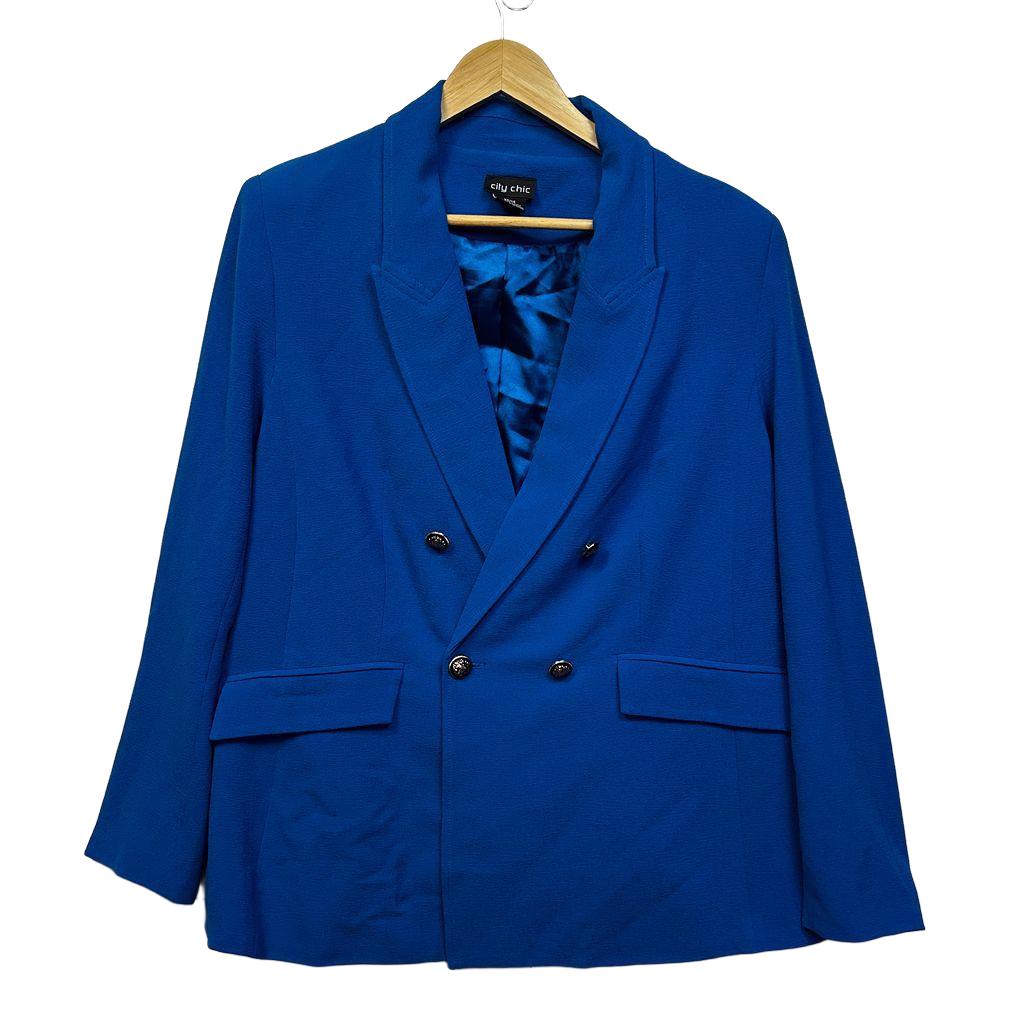 City Chic Double Breasted Blazer - Size XS/14