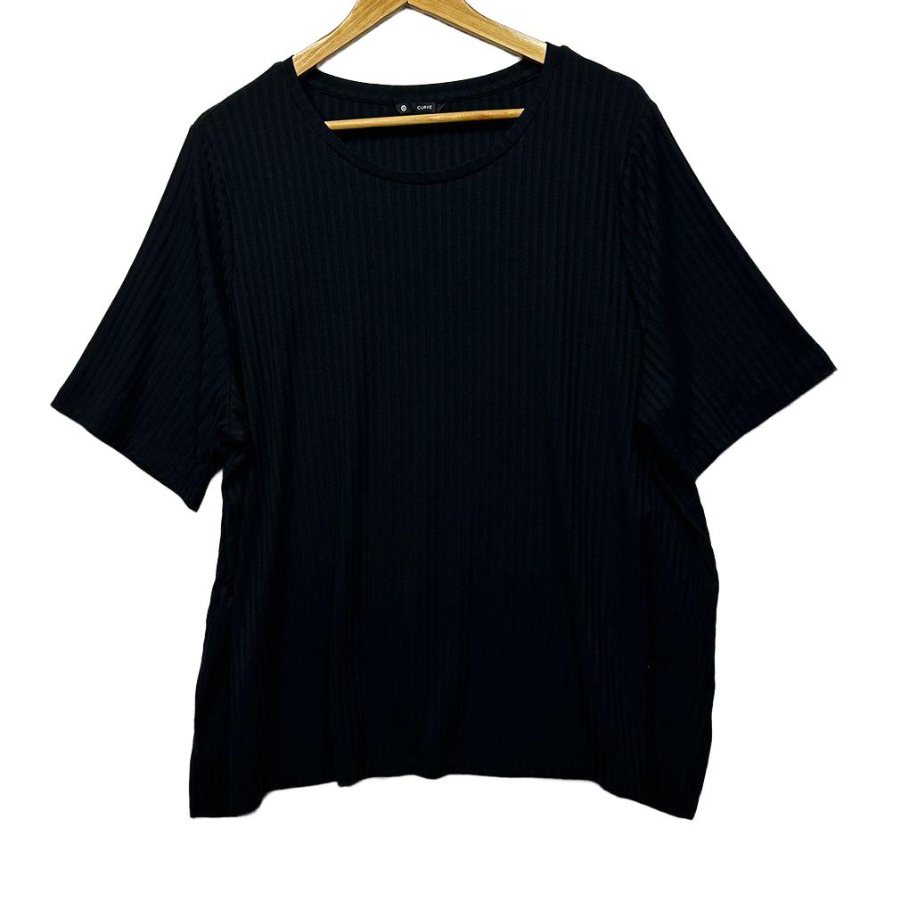 Target Black Ribbed Plus Size Top - Size 20