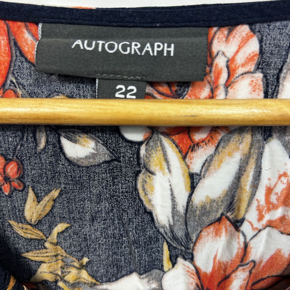 Autograph Navy Floral Top - Size 22