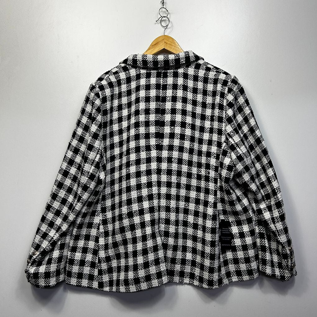 Portmans Curve Black White Check Jacket - Size 24