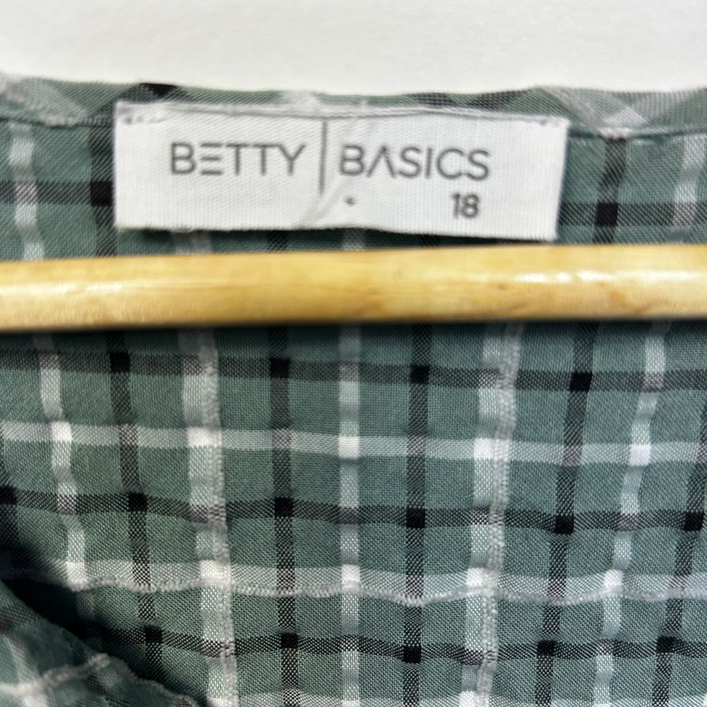 Betty Basics Green Check Dress with Pockets - Size 18