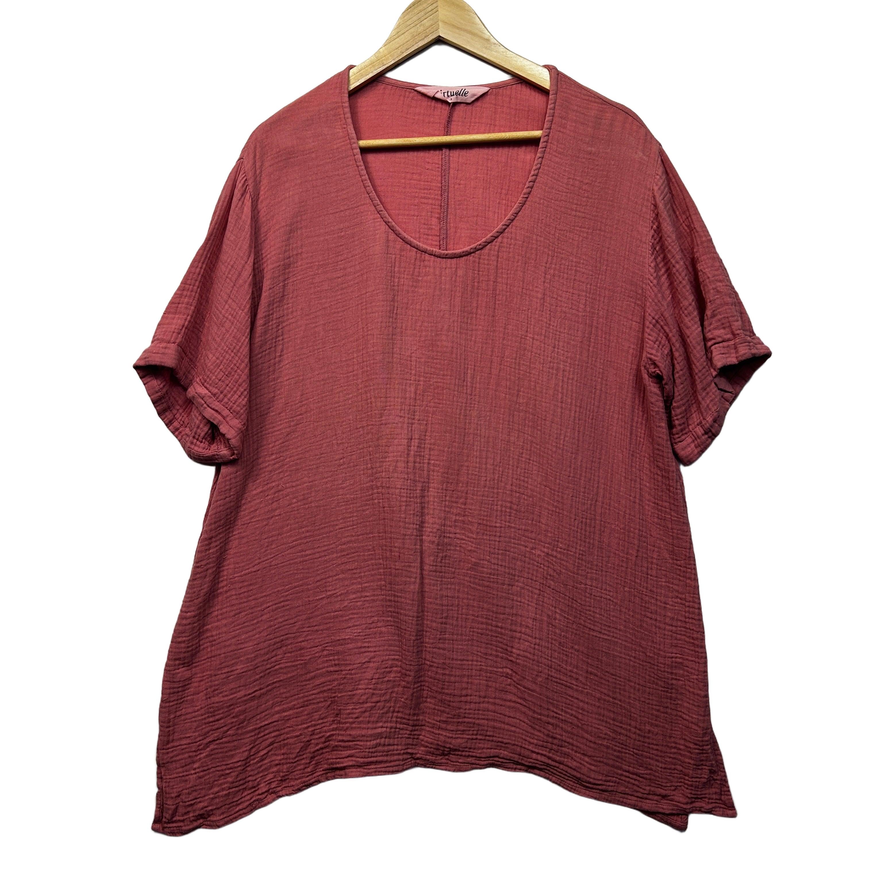 Virtuelle Pink Plus Size Cotton Top - Size S/16