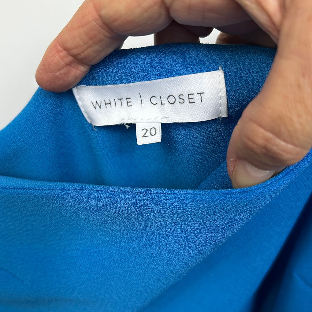 White Closet Blue One Shoulder Dress - Size 20