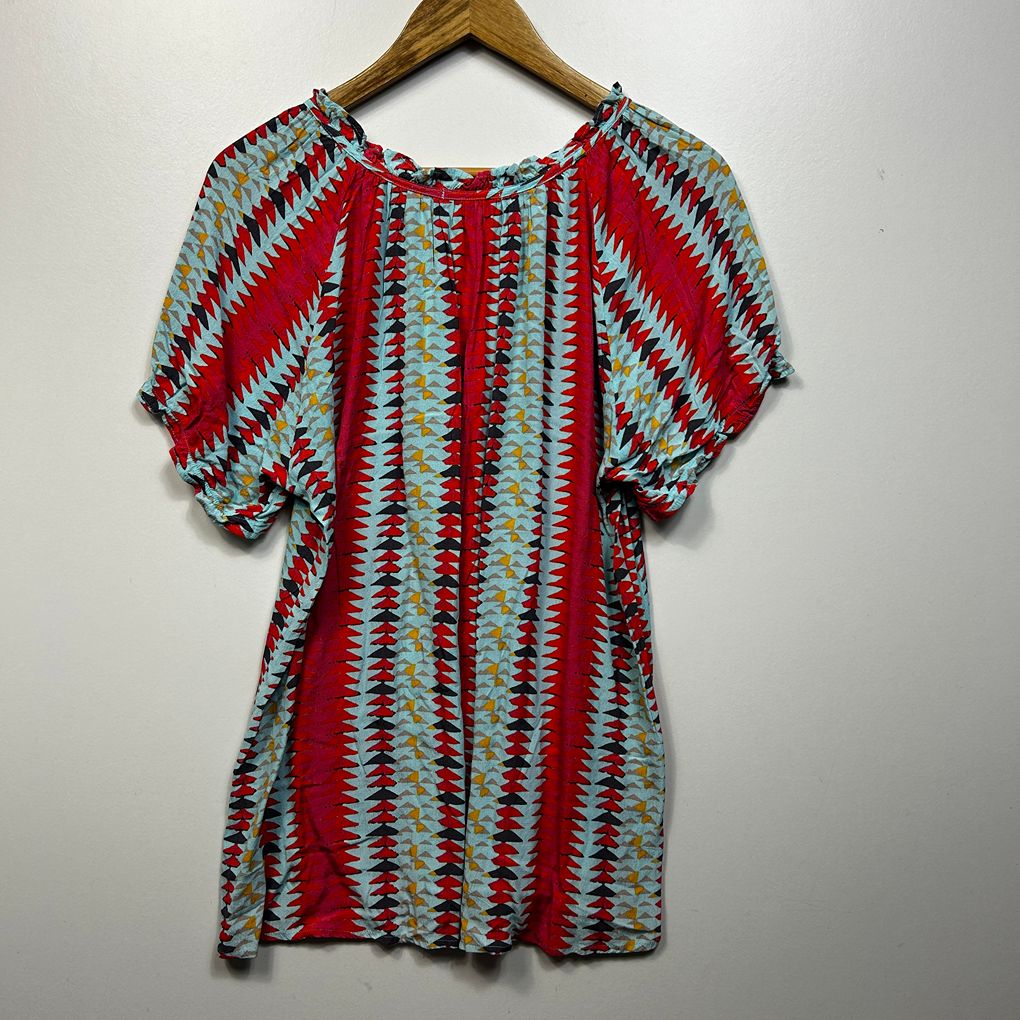 Yarra Trail Multicoloured Short Sleeve Top - Size 18