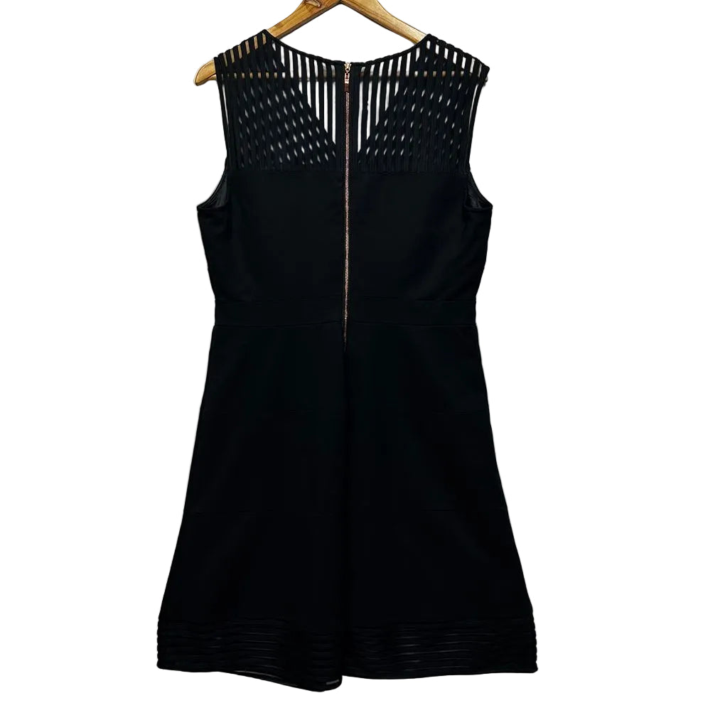 Jacqui-E Black Cotton Dress - Size 14