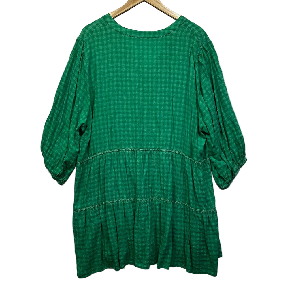 Virtuelle Green Check Cotton Top - Size 22