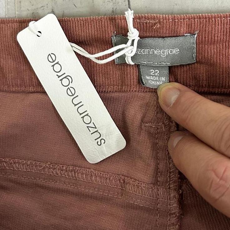 Suzanne Grae Rust Corduroy Cotton Pants - Size 22