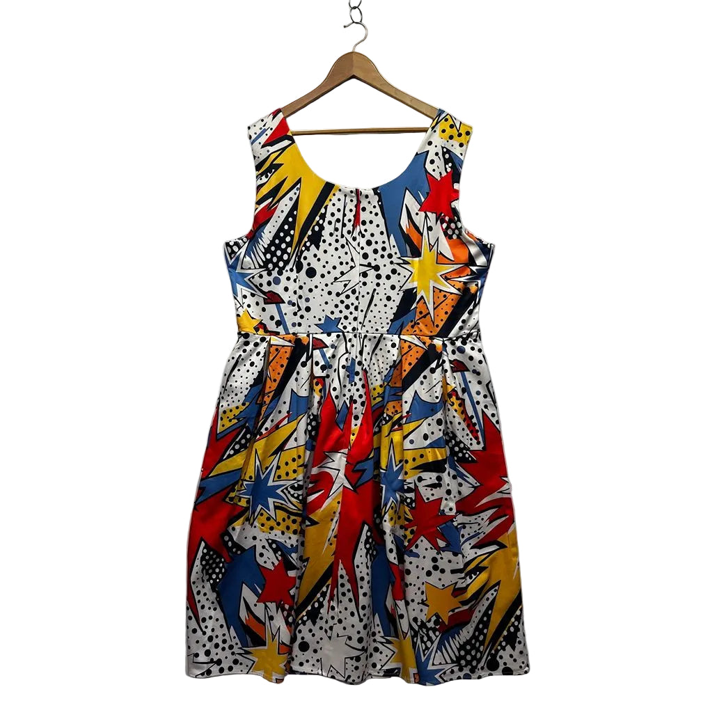 Dolly and Dotty Multicoloured Multi Boom Plus Size Dress - Size 22