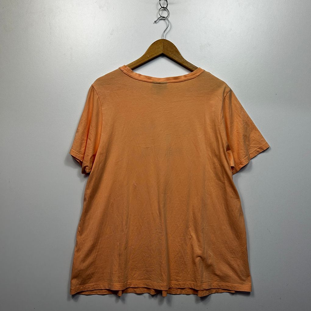 Autograph Orange Sequins Plus Size Cotton T-Shirt - Size M/18