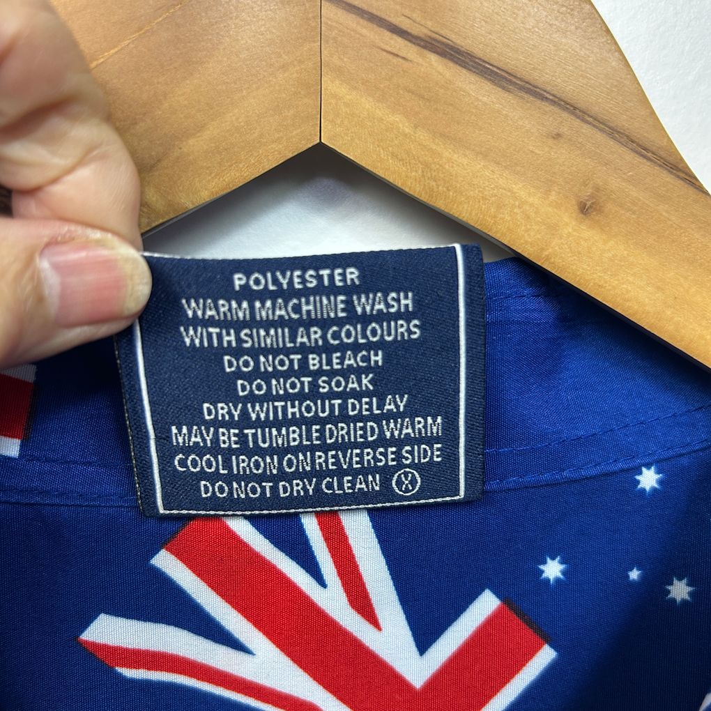 DBK Apparel Blue Australian Flag Print Shirt - Size 6XL