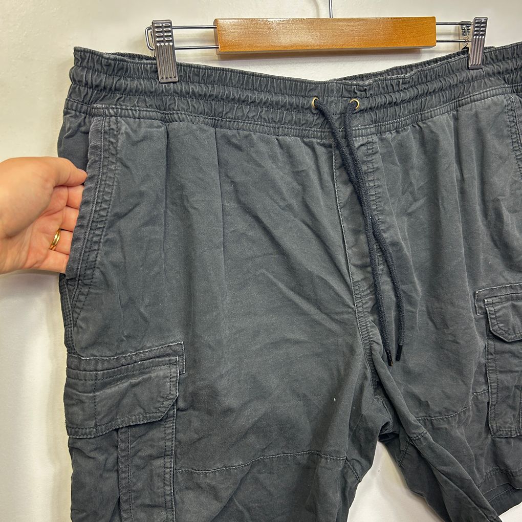 Mr Big Black Cotton Mens Cargo Shorts - Size 3XL