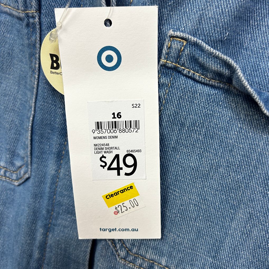 Target Blue Denim Playsuit - Size 16