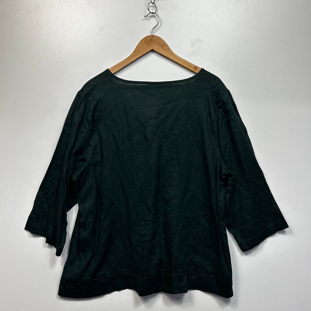 Sussan Green Linen Top - Size XL