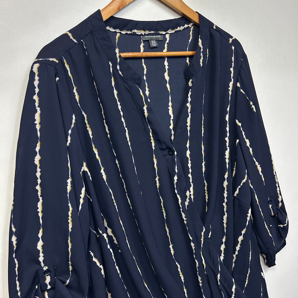 Autograph Navy Plus Size Top - Size 20