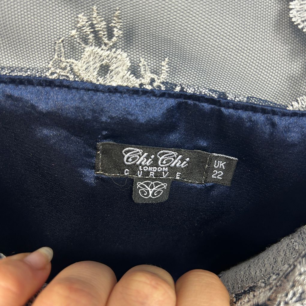 Formal Navy Lace Dress - Size 22