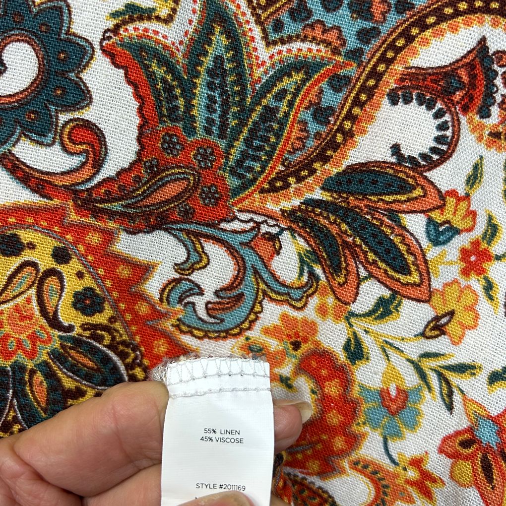 Katies Multicoloured Paisley Linen Shacket - Size 20