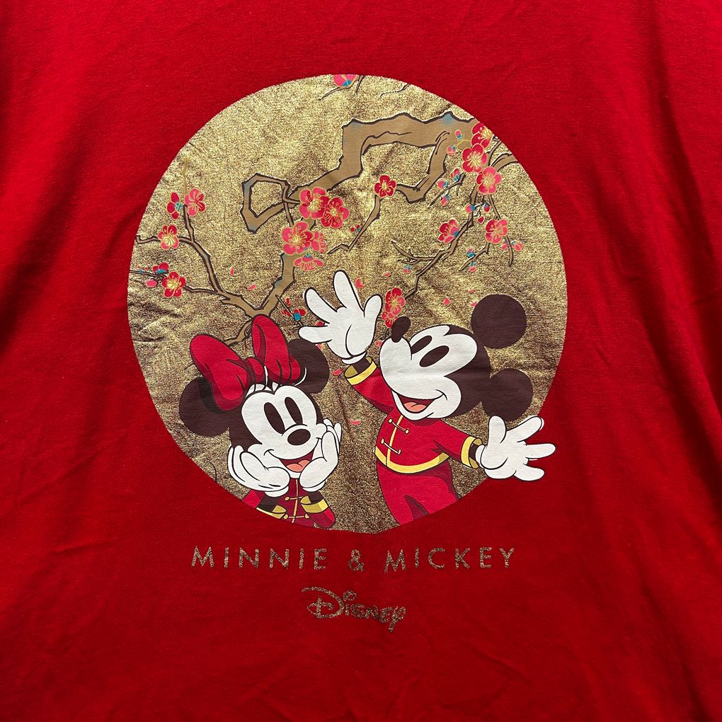 Disney Mickey Minnie Mouse Red Cotton T-Shirt - Size XL