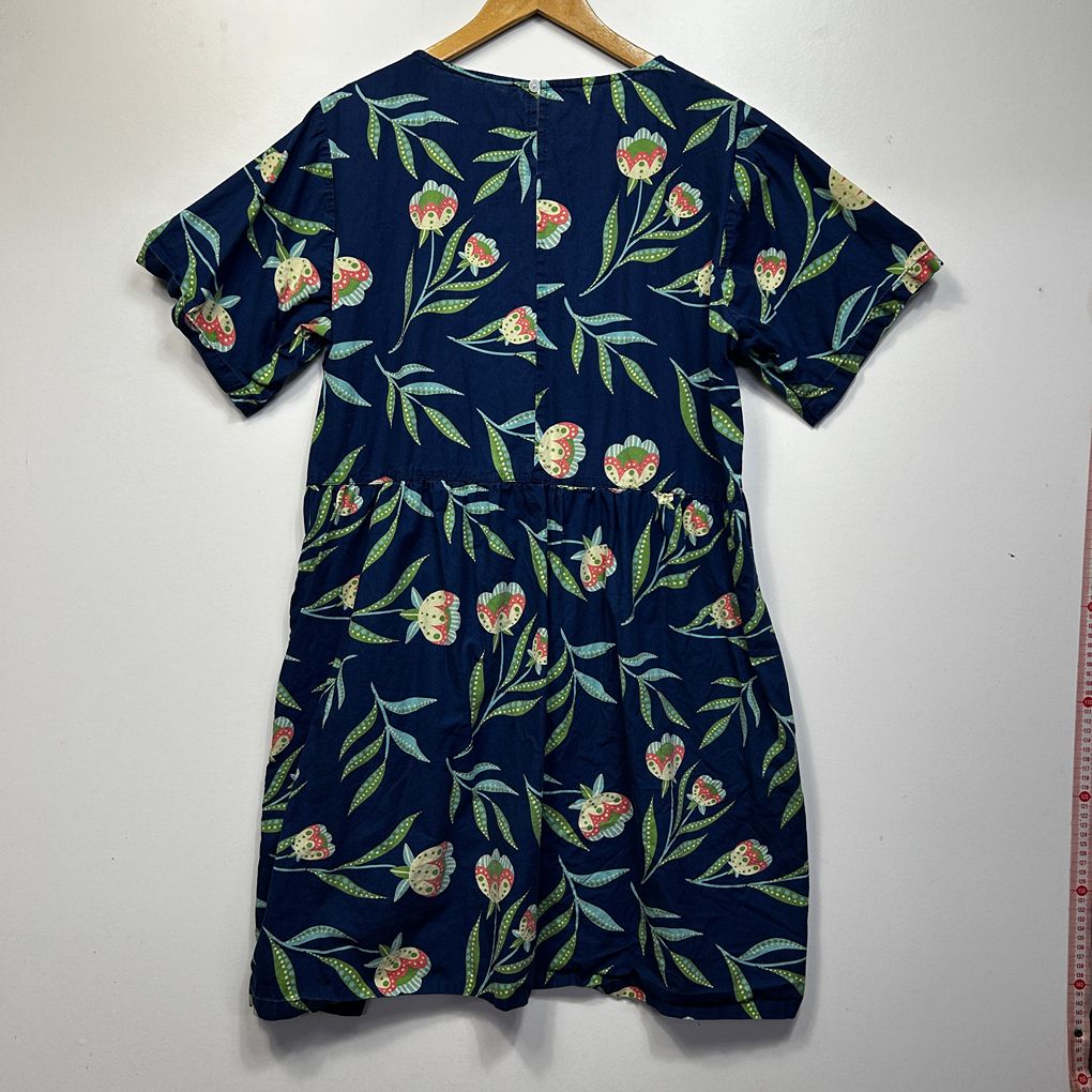 Karma East Navy Floral Cotton Dress - Size XL