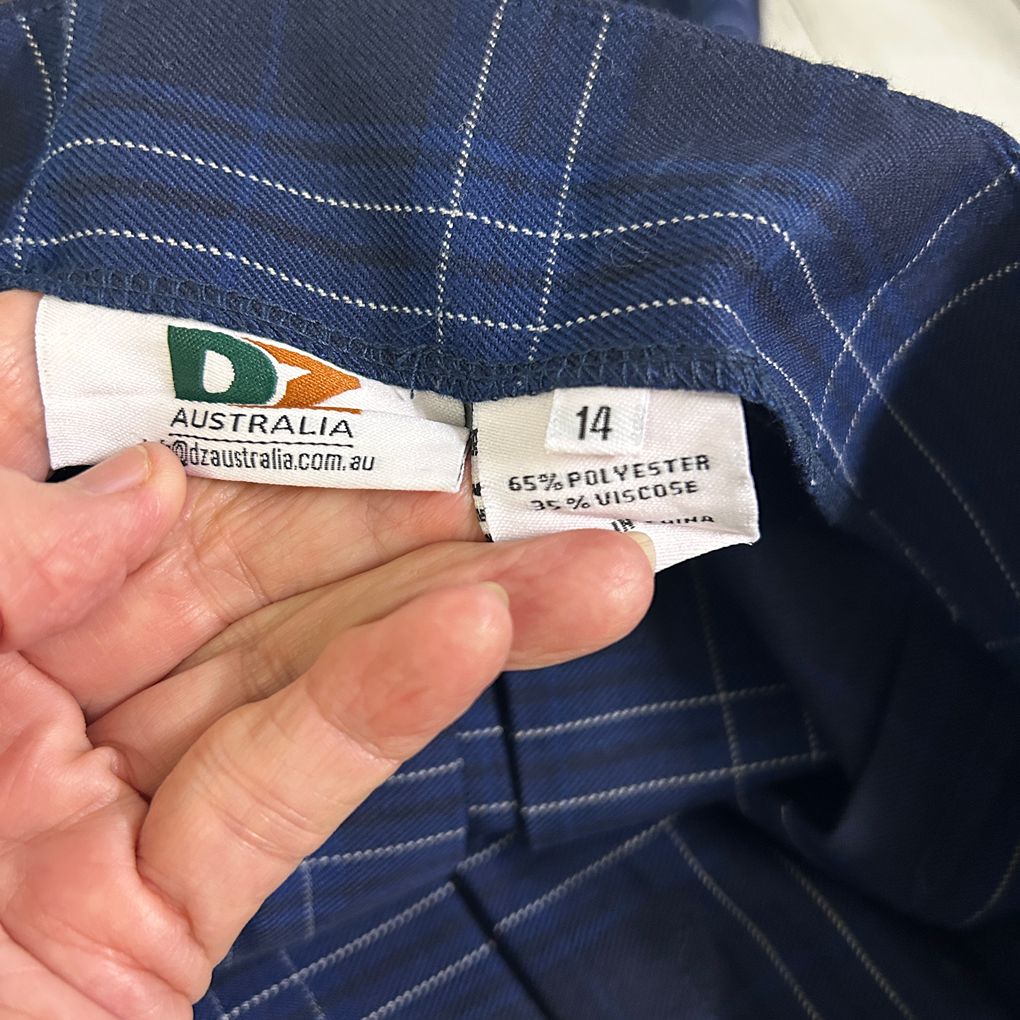 DZ Australia Navy Check Mini Preppy Skirt - Size 14